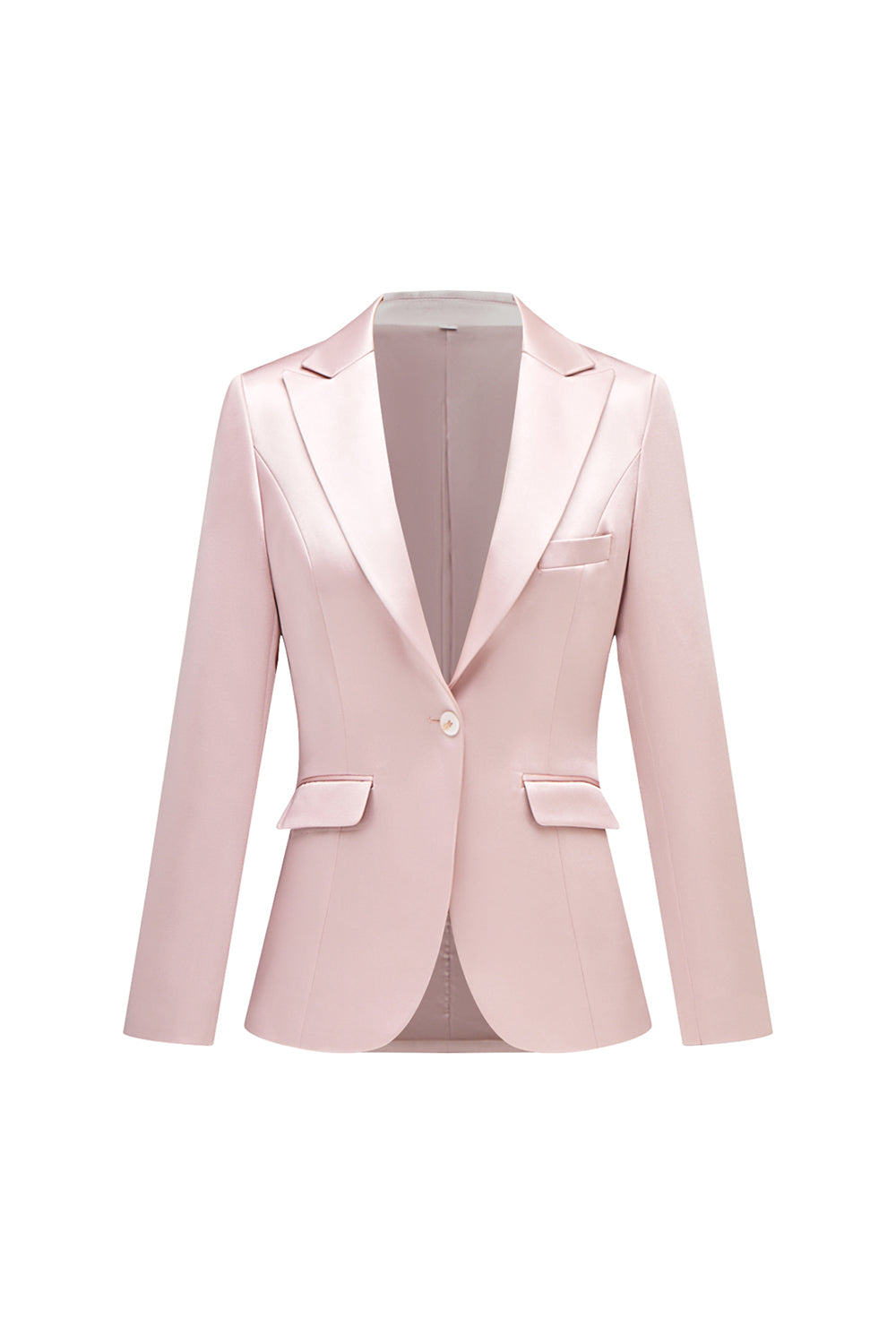 Grå Rosa Peak Lapel Sateng Slim Fit Kvinner Dresser