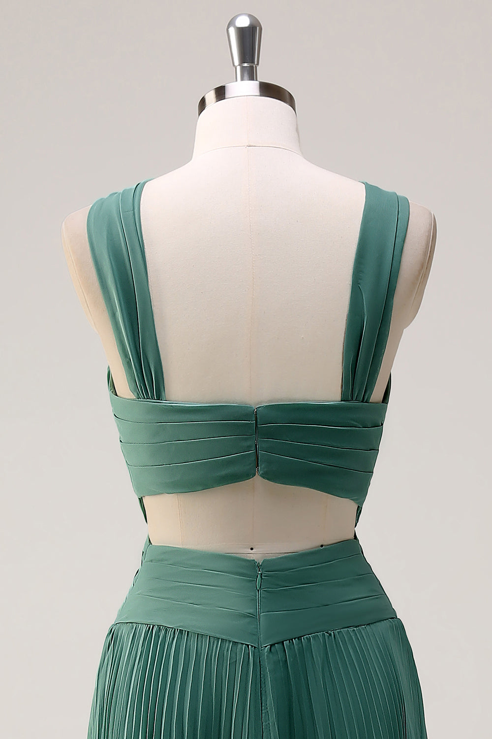 Eucalyptus A Line Halterneck Chiffon Plissert Lang Brudepike Kjole