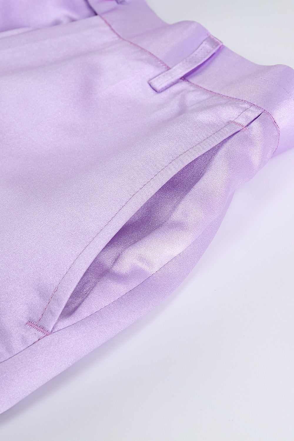 Purple Peak Laple Sateng Dobbeltspent 2 deler Kvinner Dresser