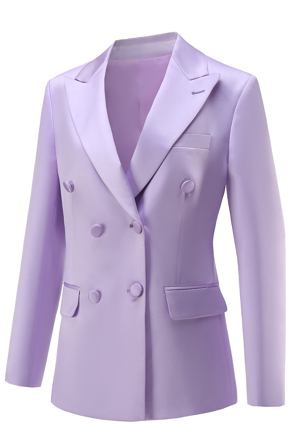 Purple Peak Laple Sateng Dobbeltspent 2 deler Kvinner Dresser