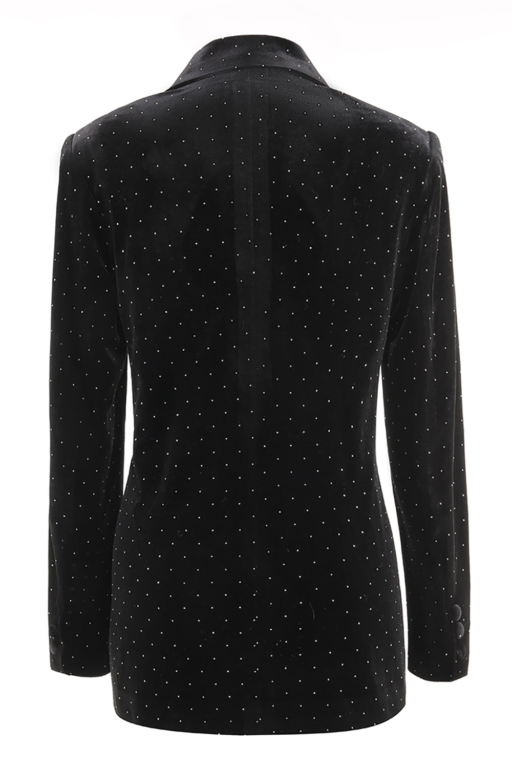 Black Polk Dots One Button 2 Piece Kvinner Dress