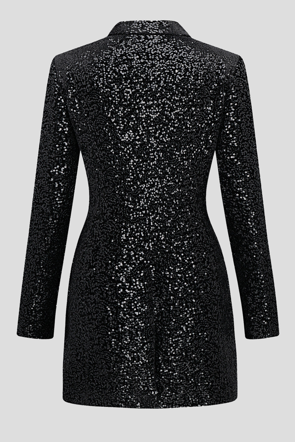 Glitrende Paljetter Svart Langermet Blazer