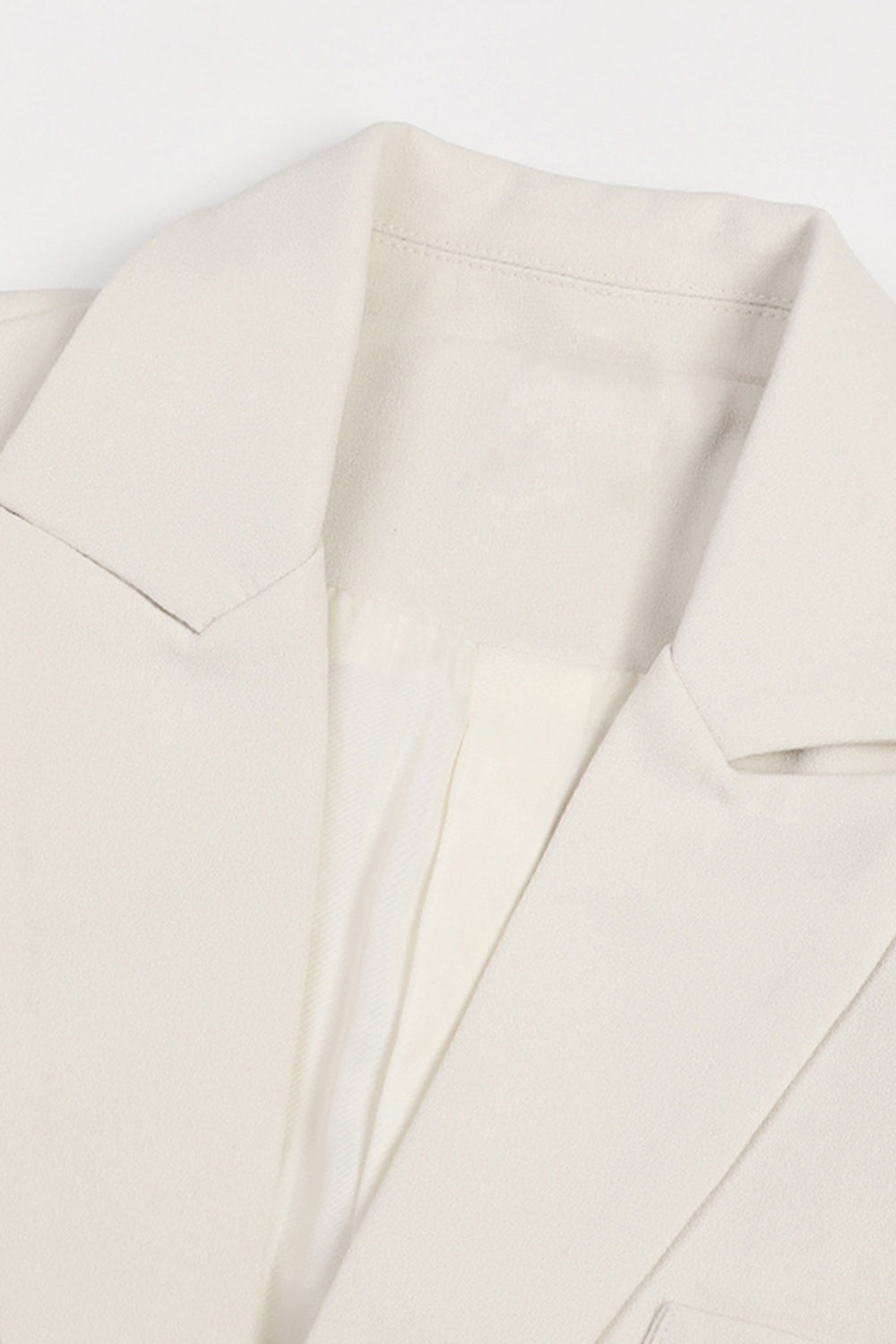 Elfenben Floral Uregelmessig Lang Kvinner Blazer