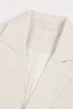 Elfenben Floral Uregelmessig Lang Kvinner Blazer
