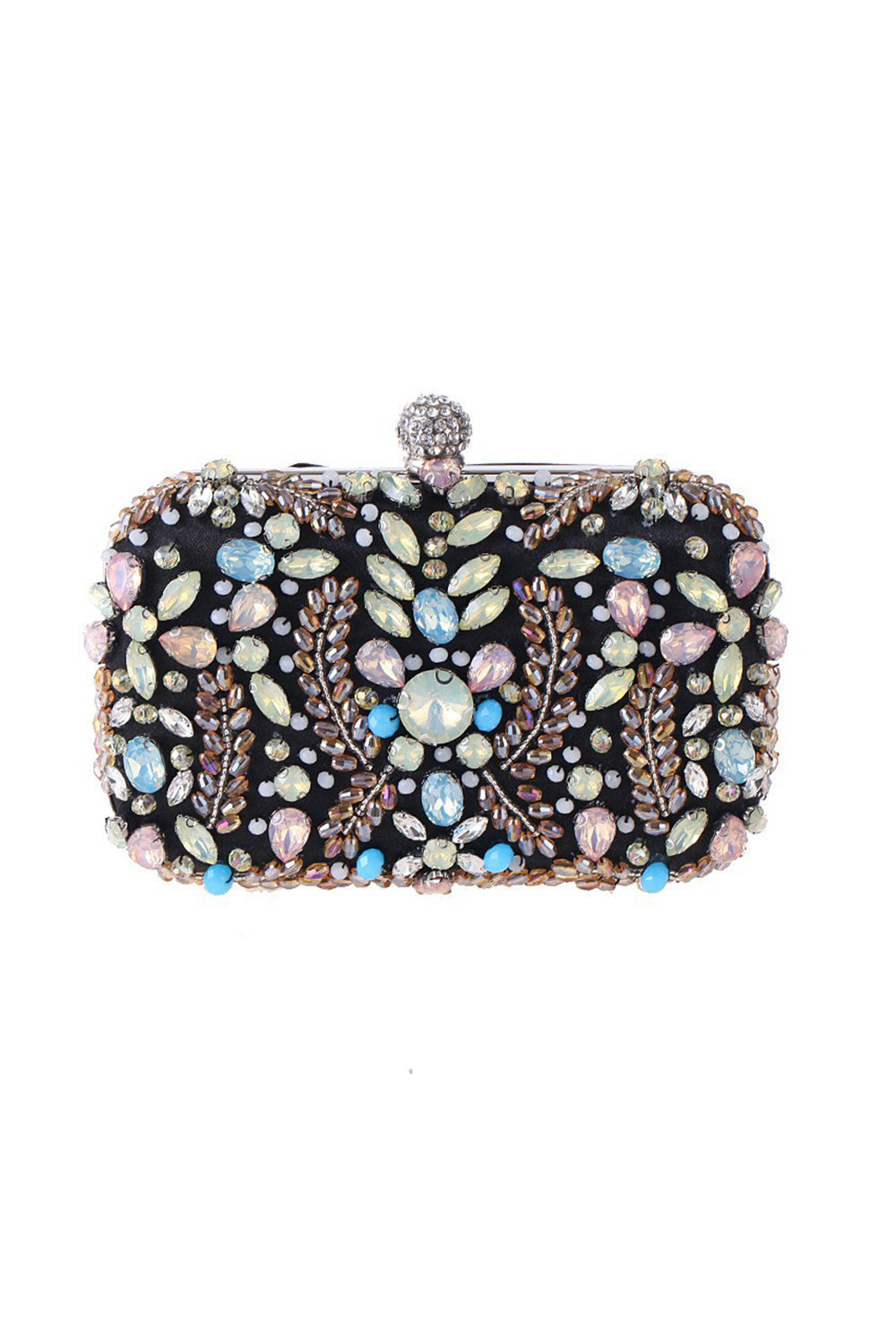 Delikat svart veske med rhinestones