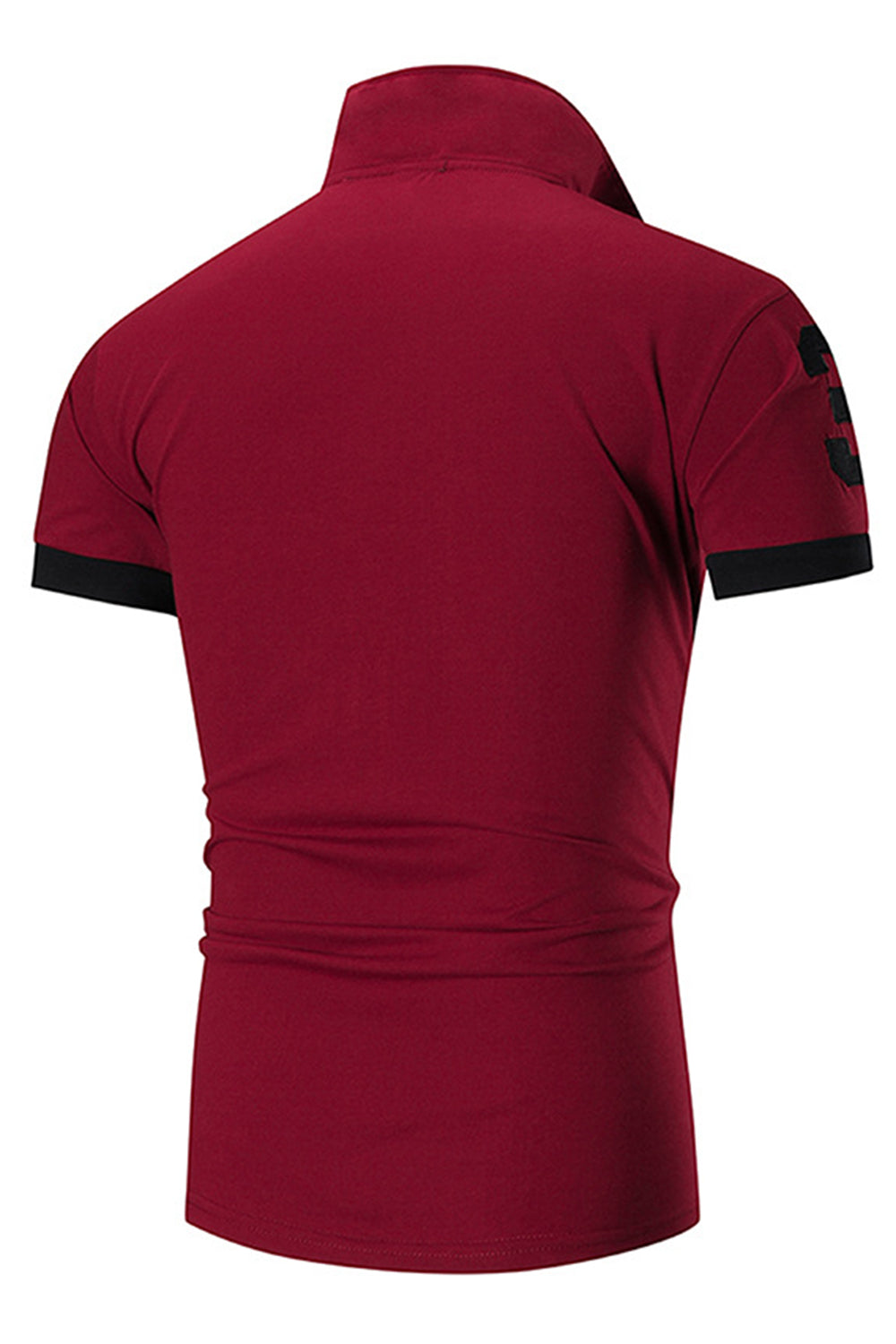 Svart Slim Fit poloskjorte i bomull for menn