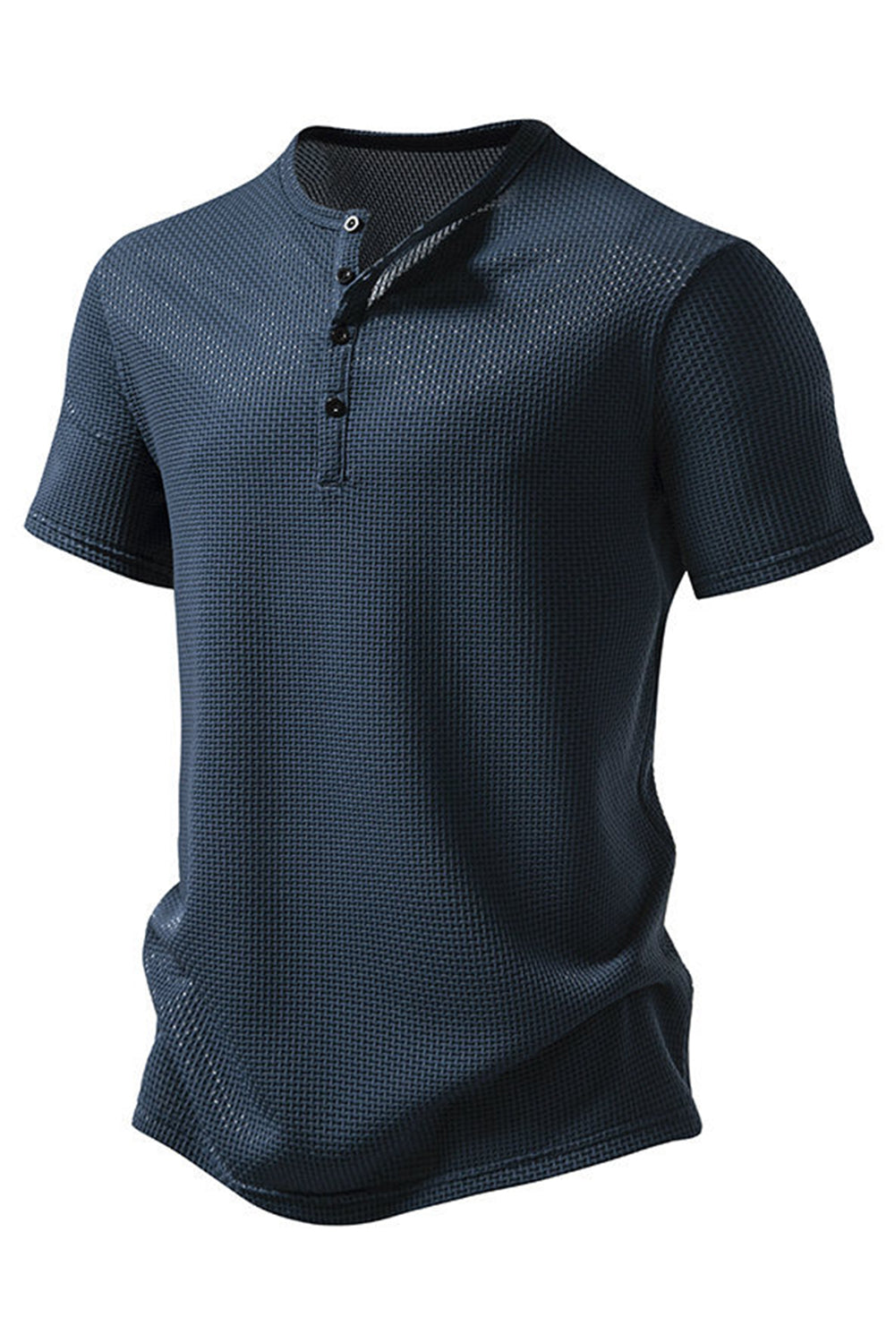 Hvit Kortermet Vaffel Herre Casual Polo Skjorte