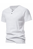 Svart bomull Crewneck korte ermer Menns Polo Short