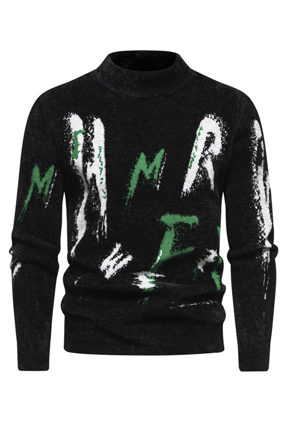 Hvit rund hals Slim Fit genser for menn