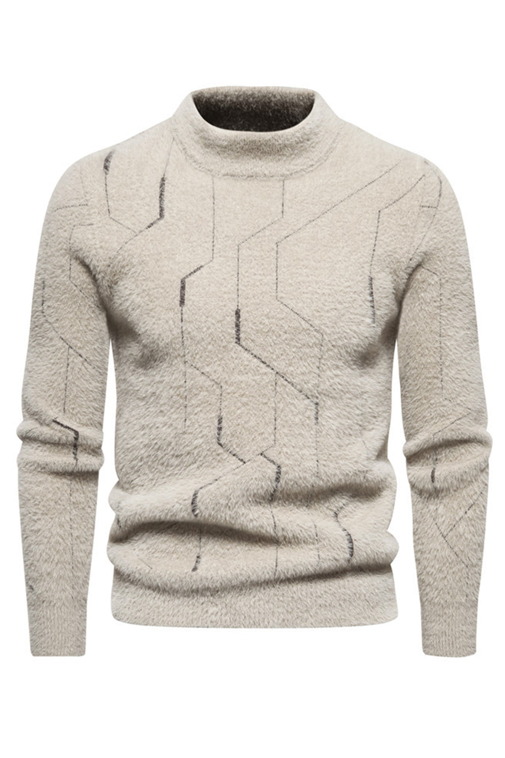 Khaki Slim Fit Pullover strikket genser for menn