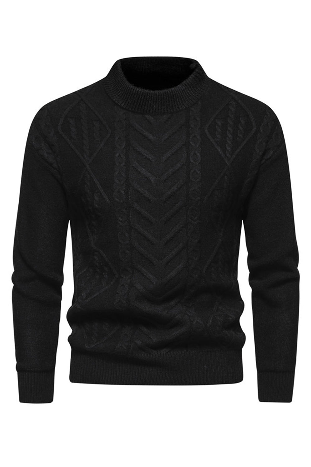 Hvit Jacquard rund hals Menns strikket genser