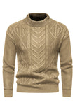 Hvit Jacquard rund hals Menns strikket genser