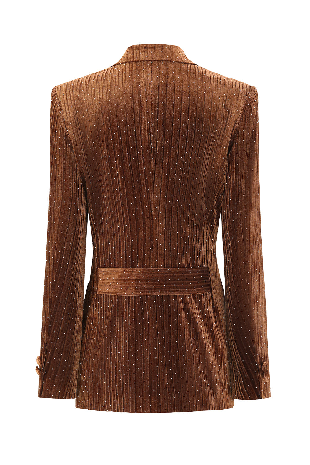 Coffee Dots Velvet Peak jakkeslag dobbeltspent blazer