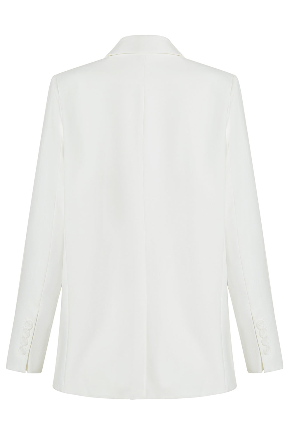 Hvit Tilpasset Enkeltspent Midi Blazer for kvinner