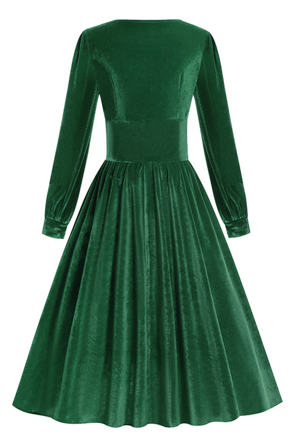 Svart A Line Langermet Plissert Vintage 1950-tallet Kjole