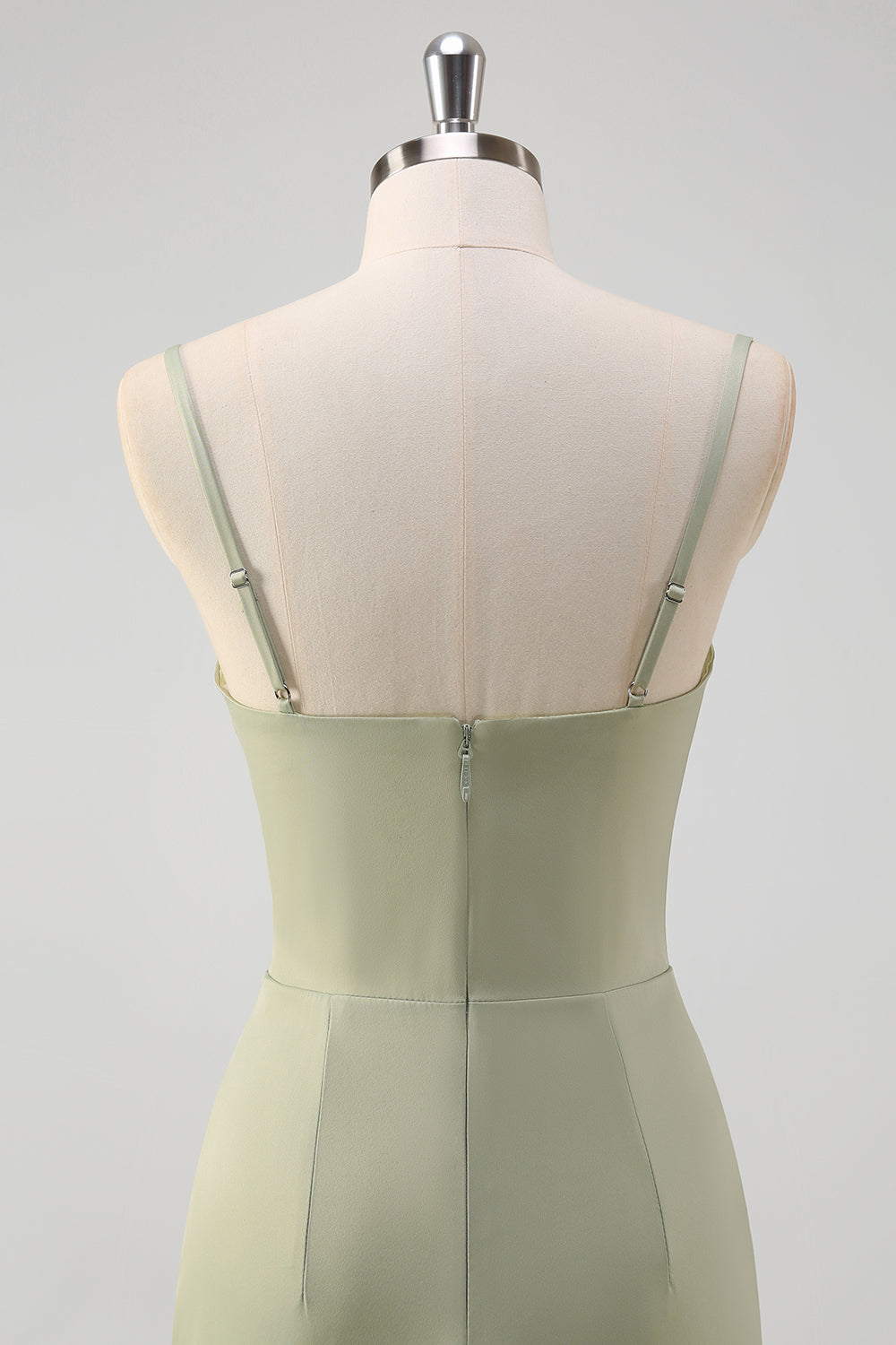 Salvie Havfrue Spaghetti Stropper Rynket Korsett Lang Ballkjole Med Splitt