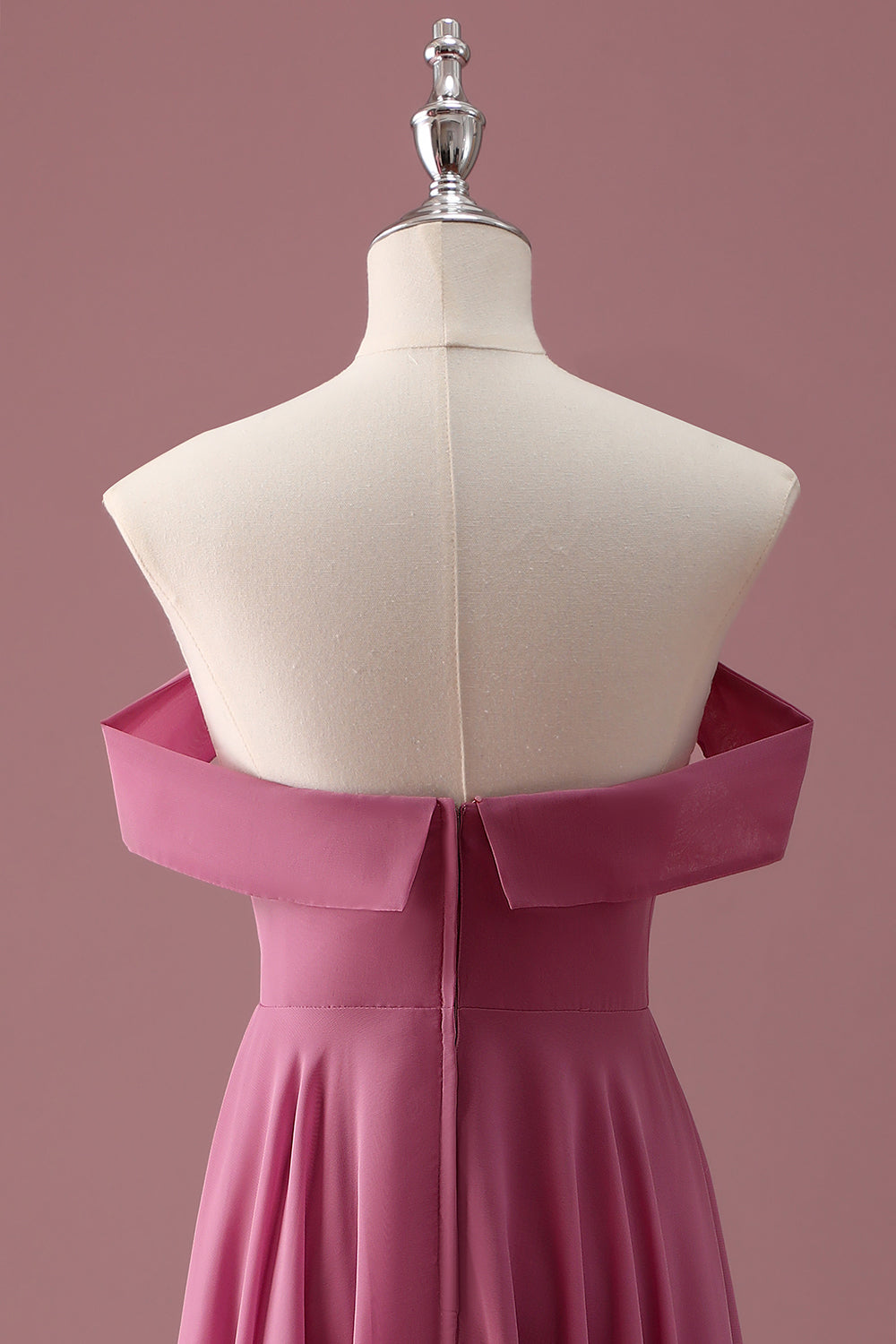 Desert Rose Off the Shoulder Chiffon A Line Junior Brudepikekjole
