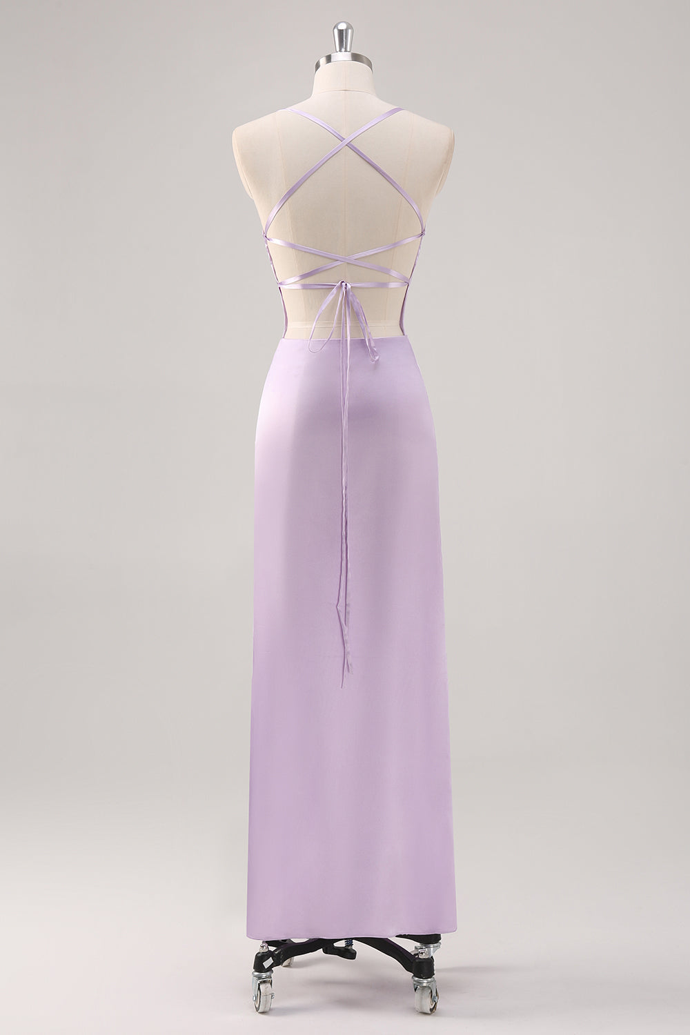 Enkel lilla slire blonder tilbake formell kjole