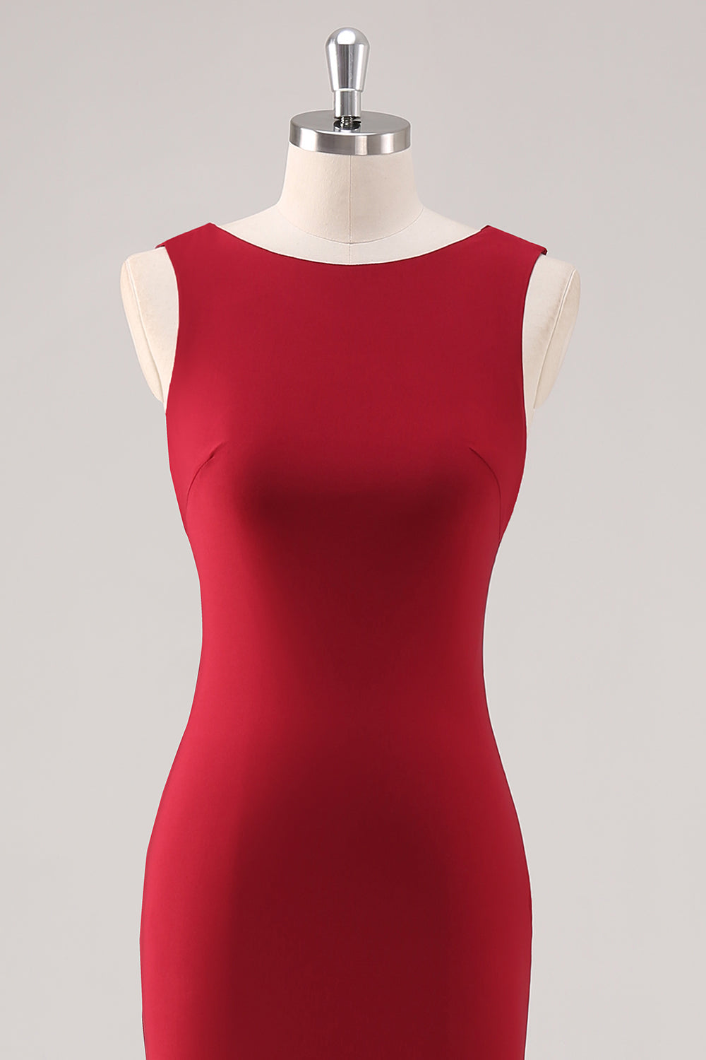 Burgunder havfrue sateng formell kjole