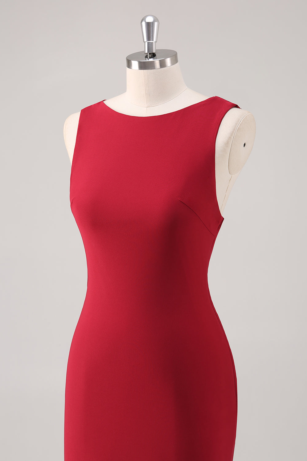 Burgunder havfrue sateng formell kjole