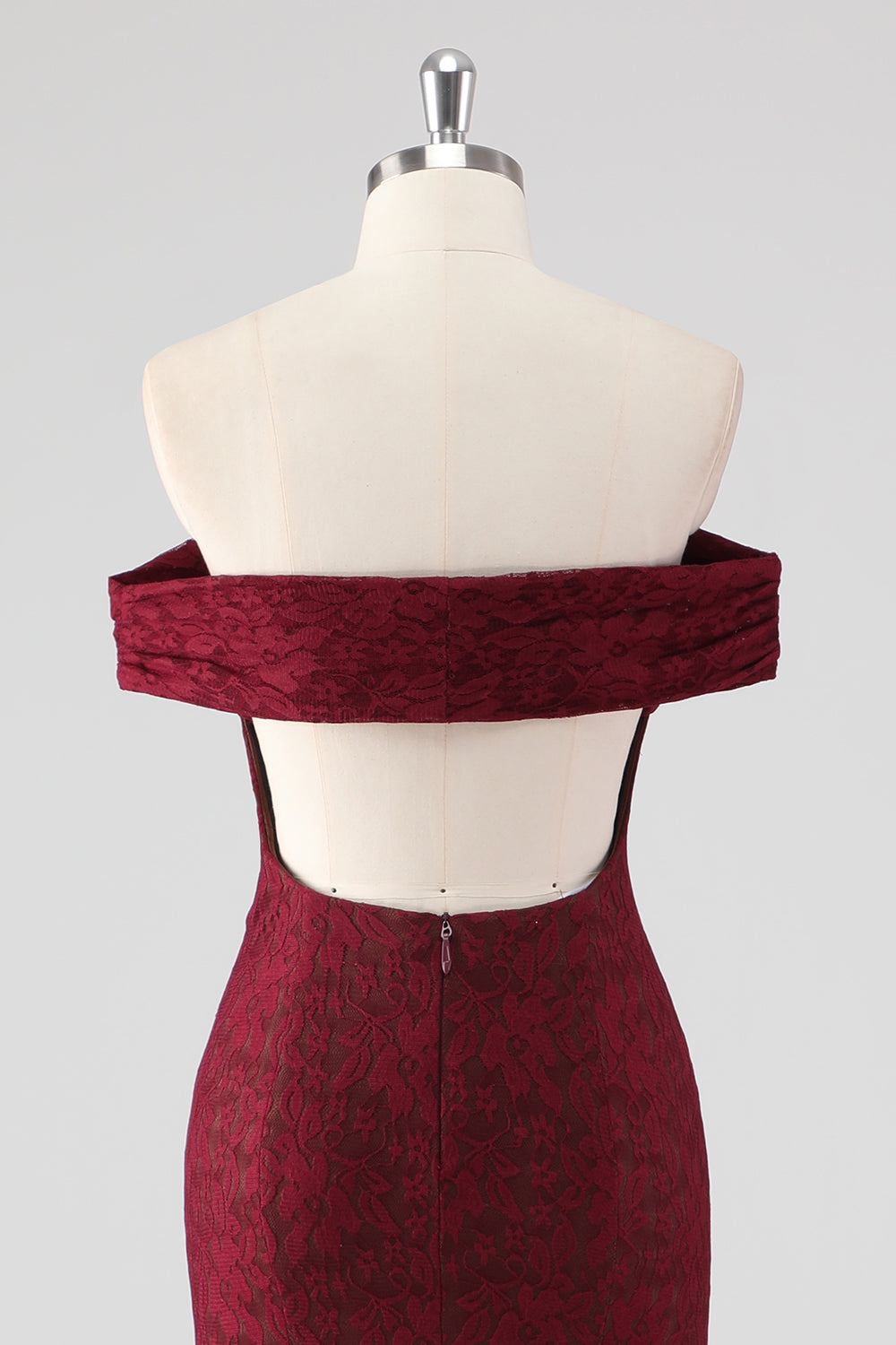 Burgunder Blonder Havfrue Off The Shoulder Formell Kjole