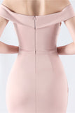 Burgunder Havfrue Off The Shoulder Lang Ballkjole Med Splitt