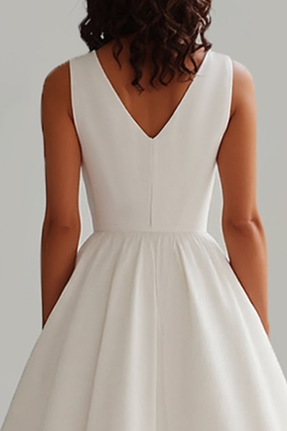 Matt sateng A Line Ermeløs Lang Konfirmasjonskjole