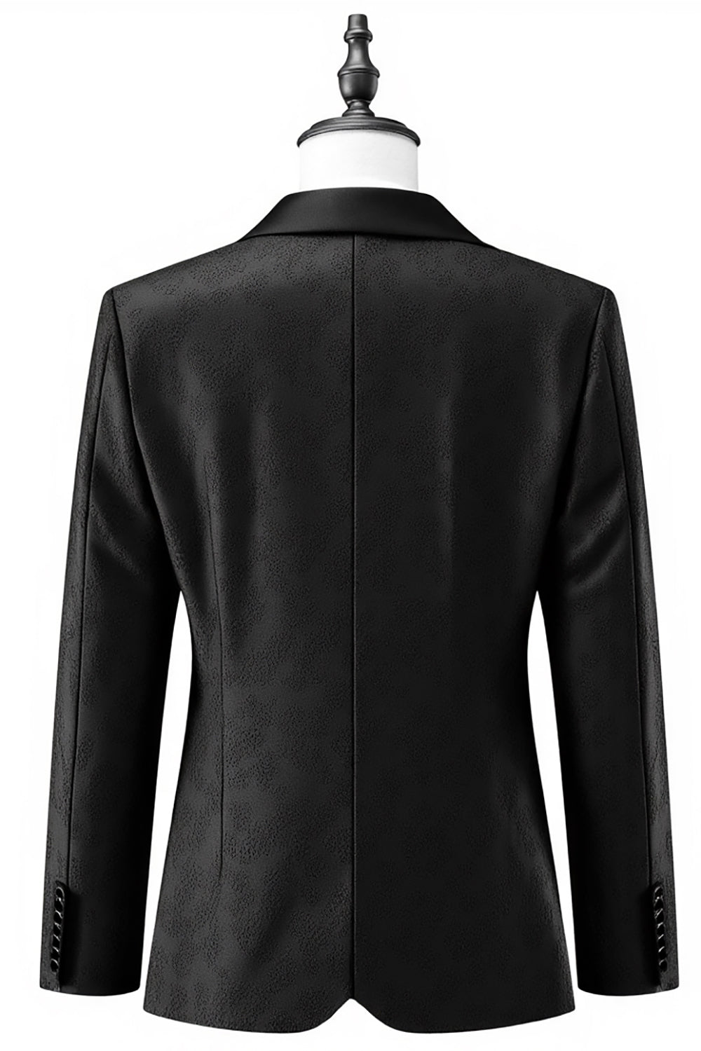 Menns Svart En Knapp Sjal Jakkeslag Jacquard Prom Blazer