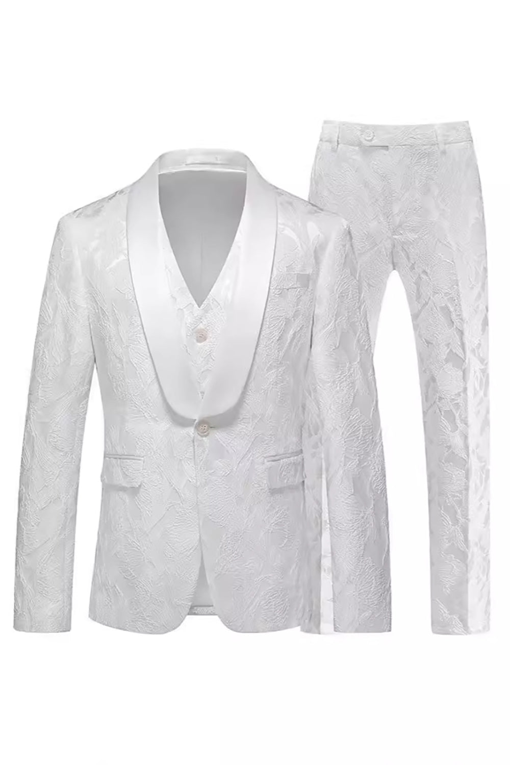 Jacquard Svart 3 Pieces Sjal Jakkeslag Menns Dresser