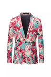 Floral Colorful Notched Lapel Blazer for menn
