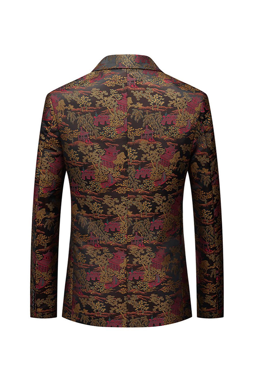 Brun Tilpasset Floral Hakket Jakkeslag Herreblazer