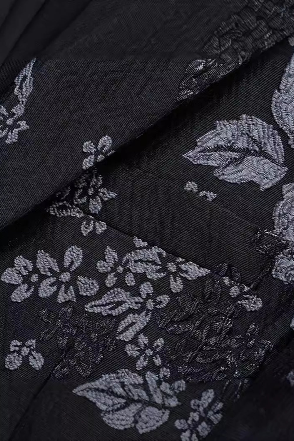 Svart Floral Peak jakkeslag En knapp Blazer for menn