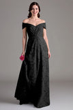 Eukalyptus A-linje Off The Shoulder Lang brudepikekjole
