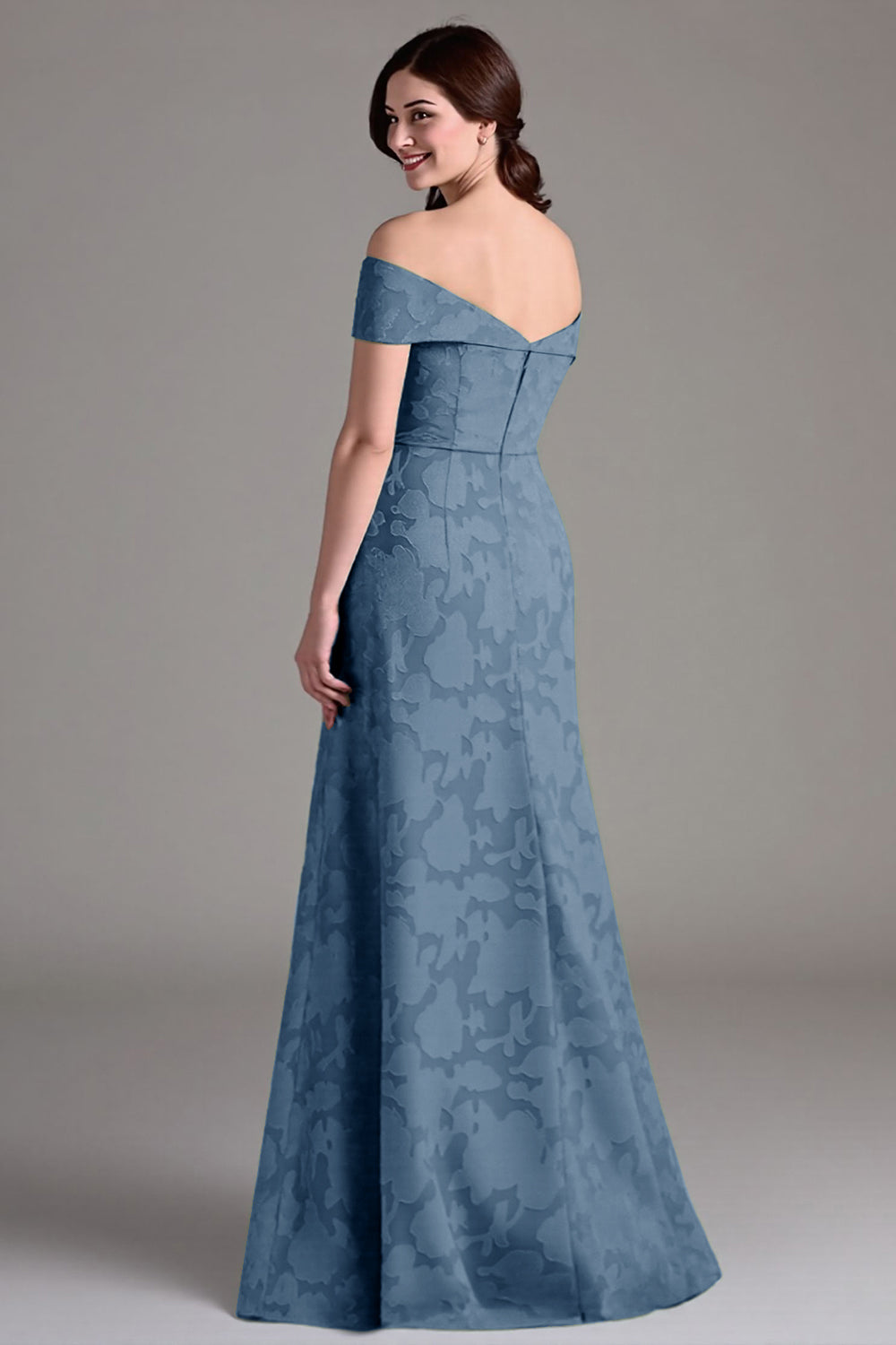 Eukalyptus A-linje Off The Shoulder Lang brudepikekjole