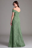 Eukalyptus A-linje Off The Shoulder Lang brudepikekjole