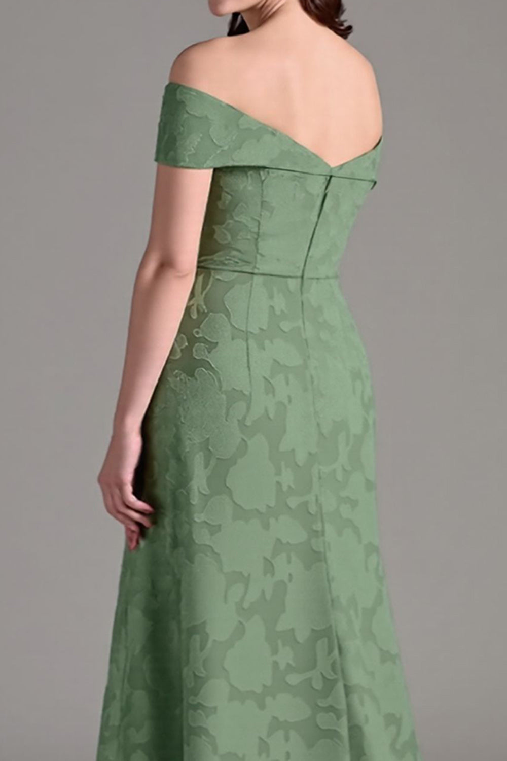 Eukalyptus A-linje Off The Shoulder Lang brudepikekjole