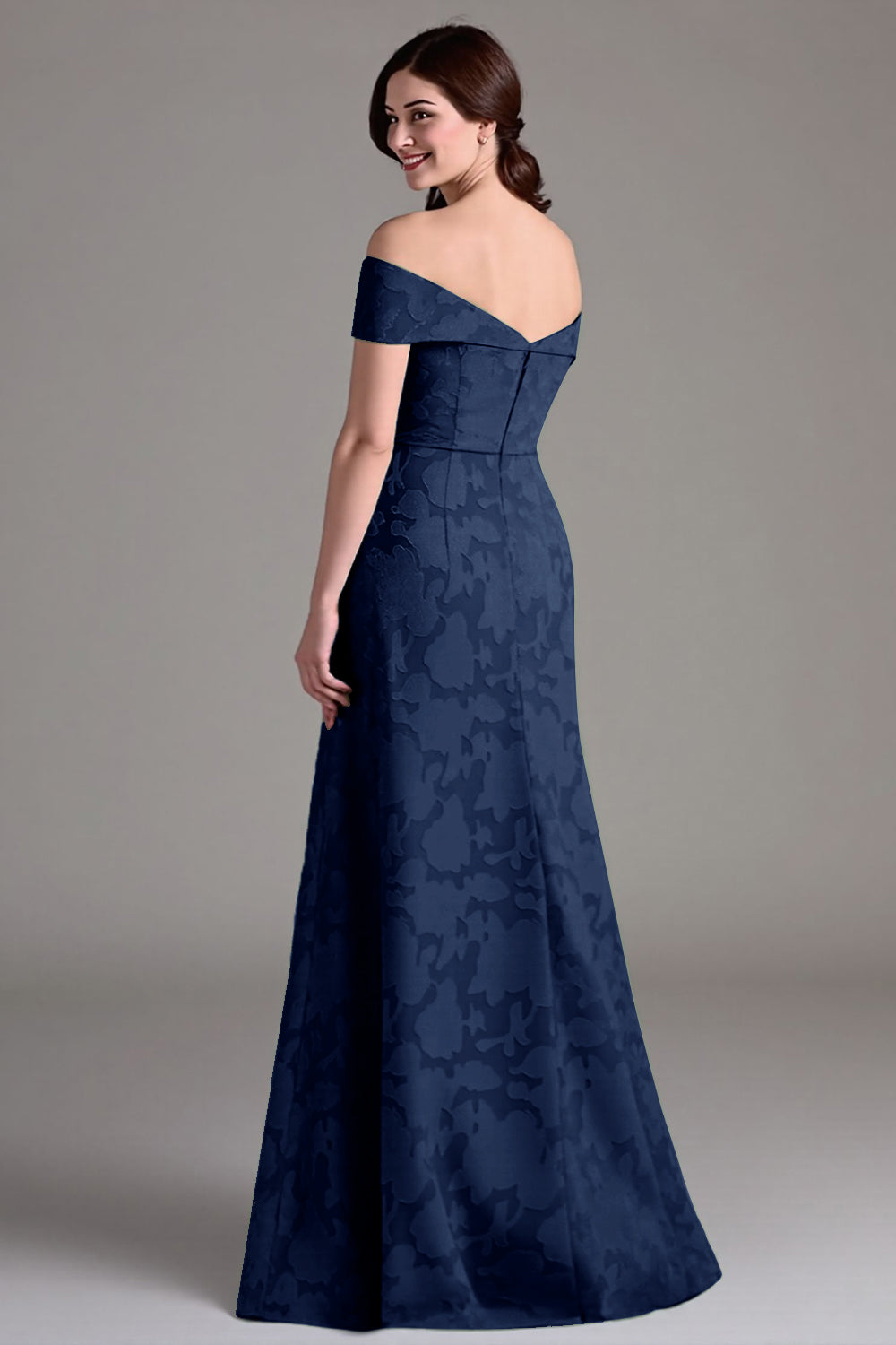 Eukalyptus A-linje Off The Shoulder Lang brudepikekjole