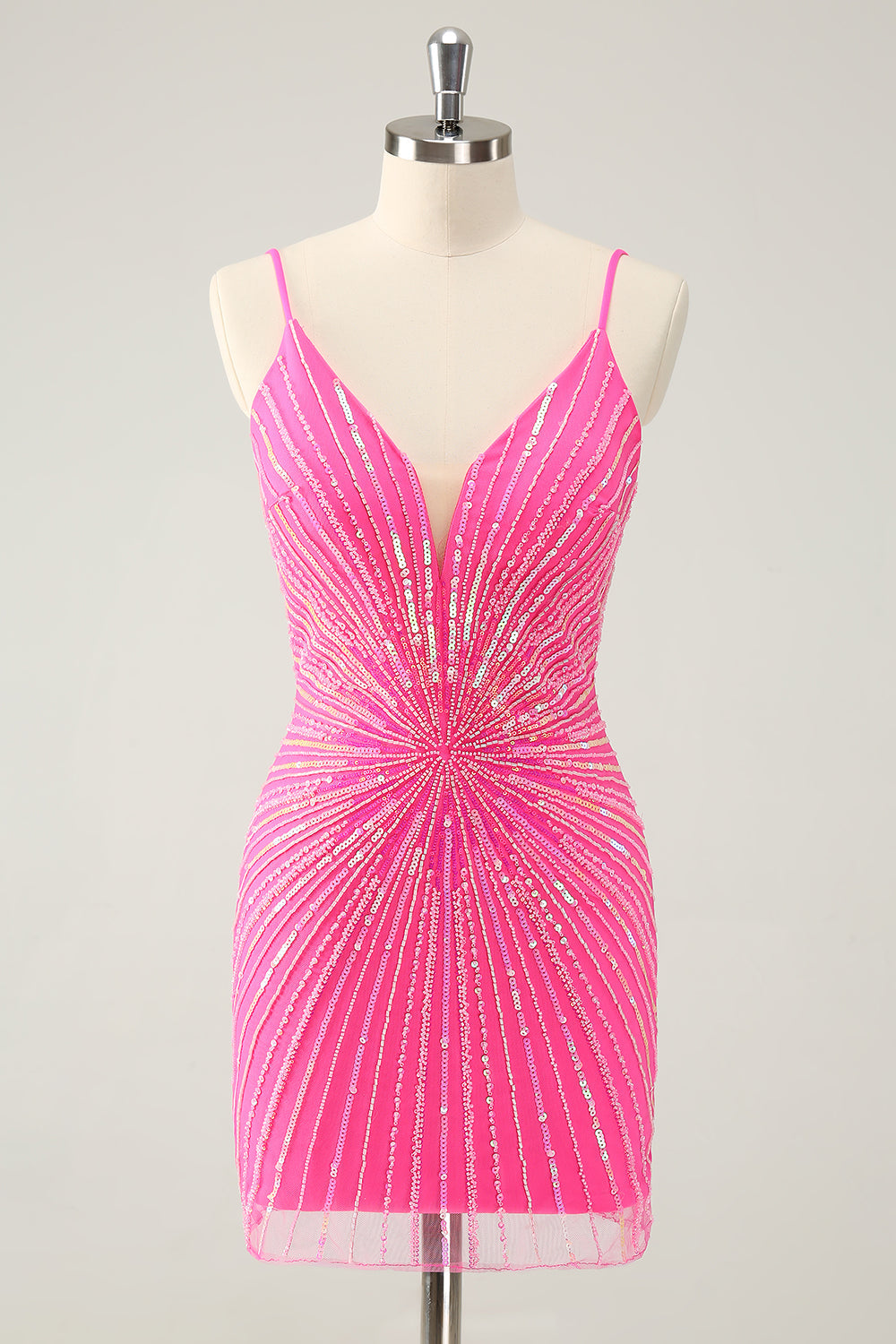 Golden Bodycon Spaghetti stropper Homecoming kjole med paljetter