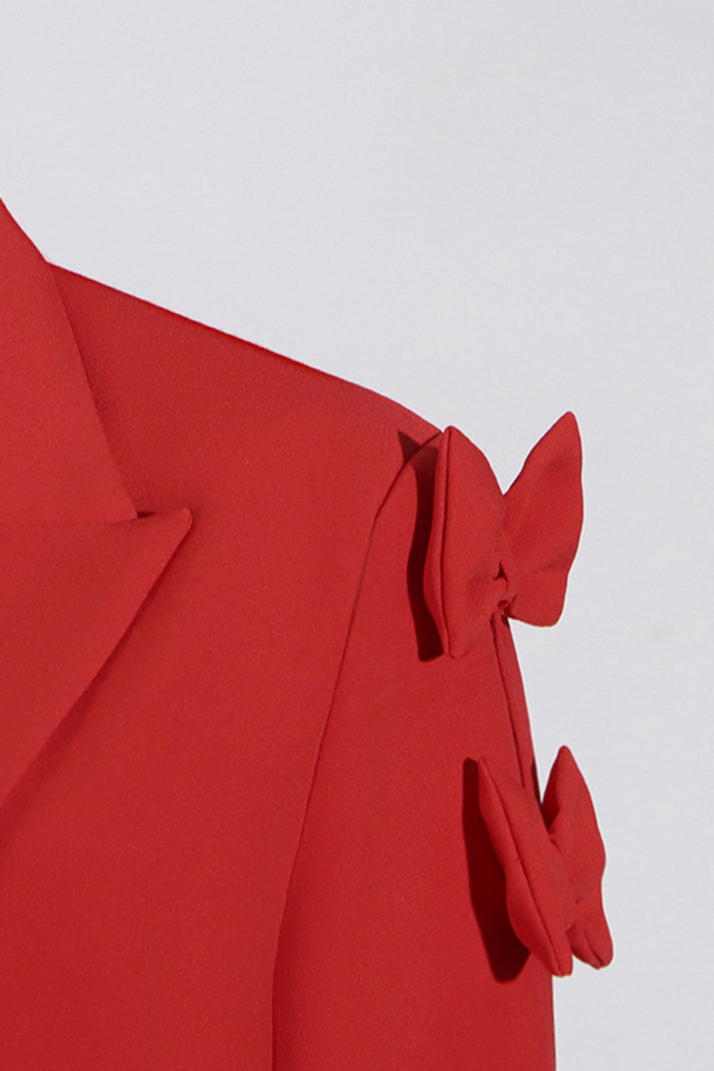 Red Peak Lapel Kvinner Prom Blazer med Sløyfe
