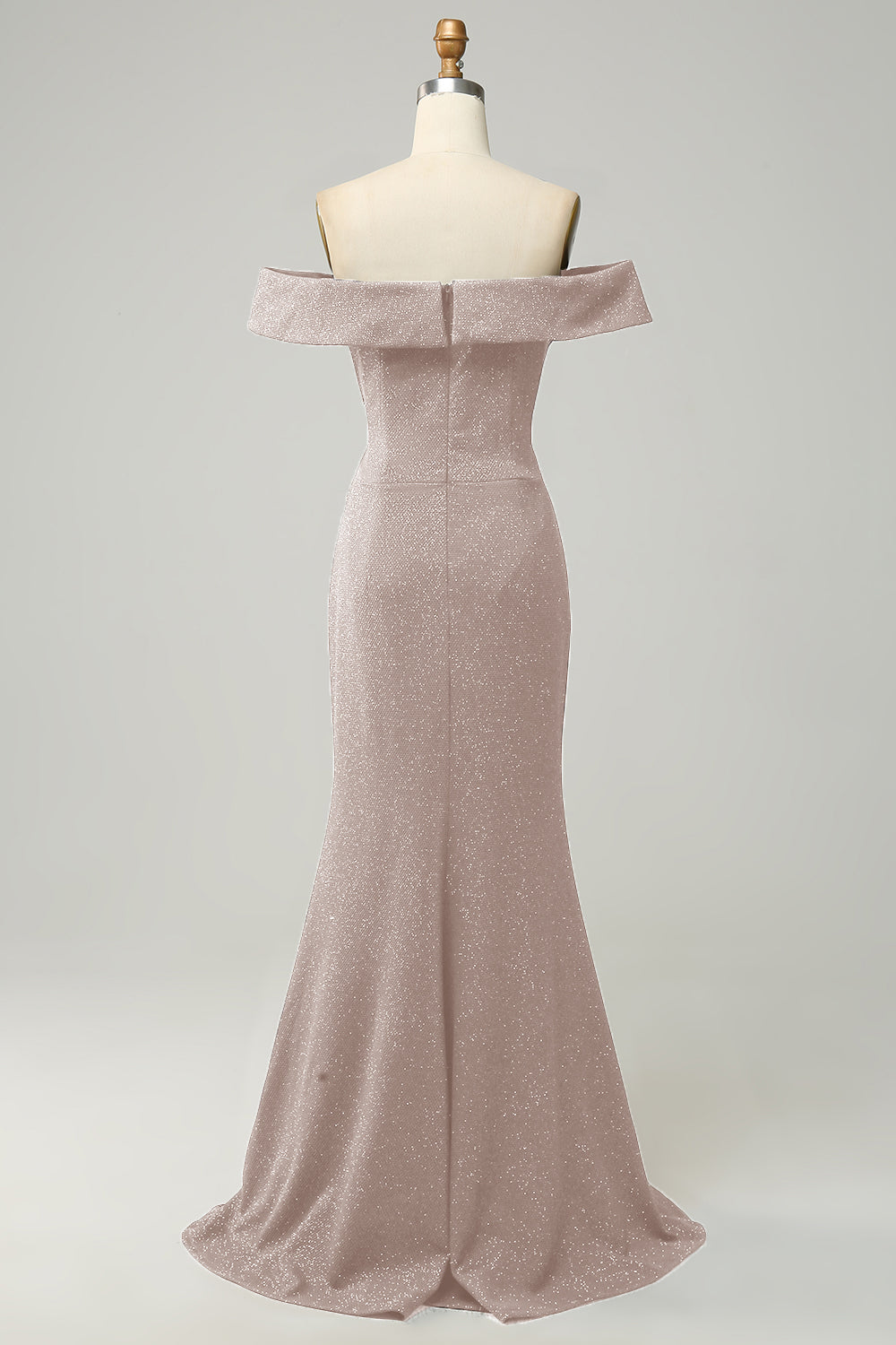 Navy Off The Shoulder Sparkly Slire Long Bridesmaid Dress