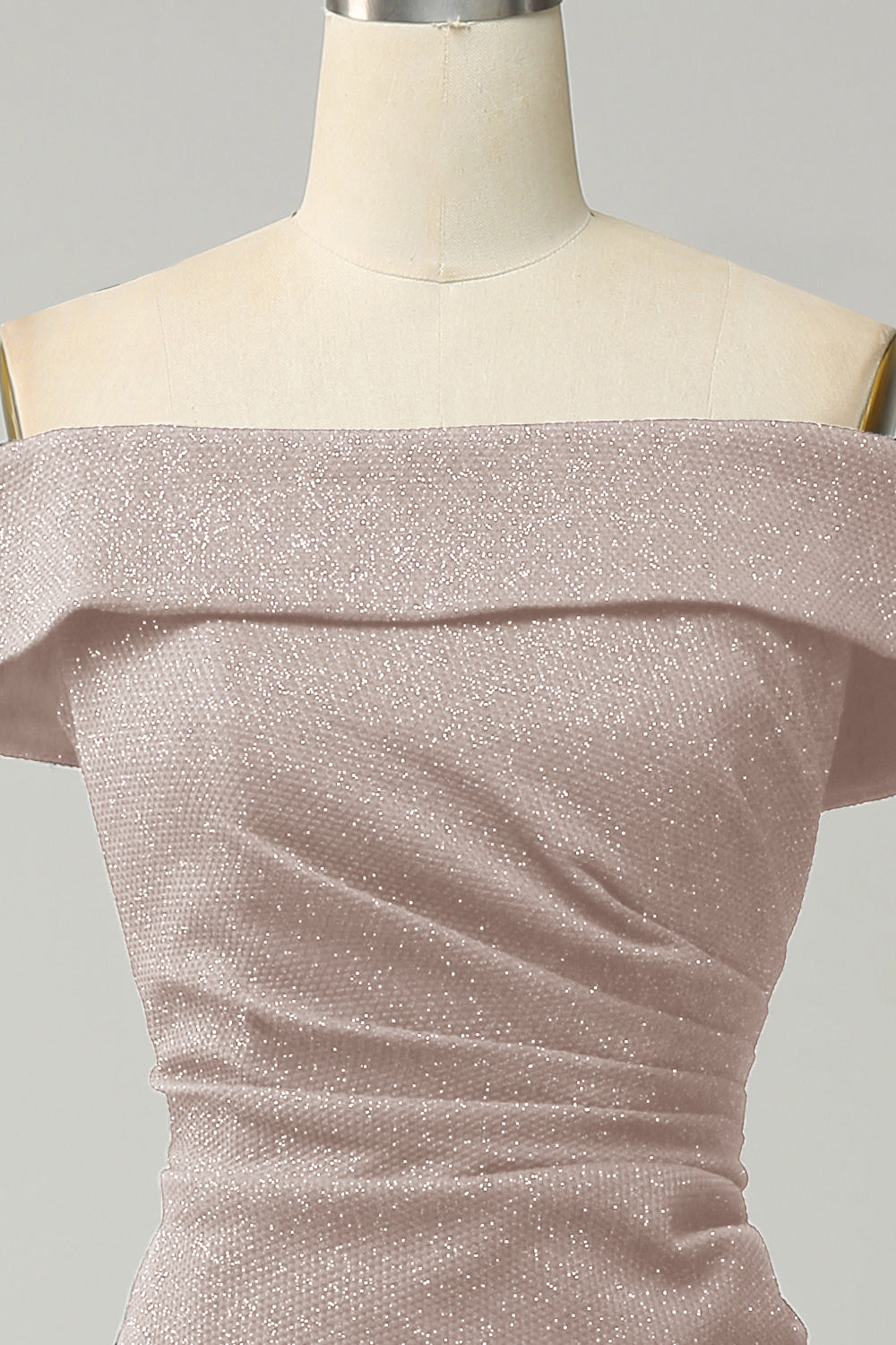 Navy Off The Shoulder Sparkly Slire Long Bridesmaid Dress