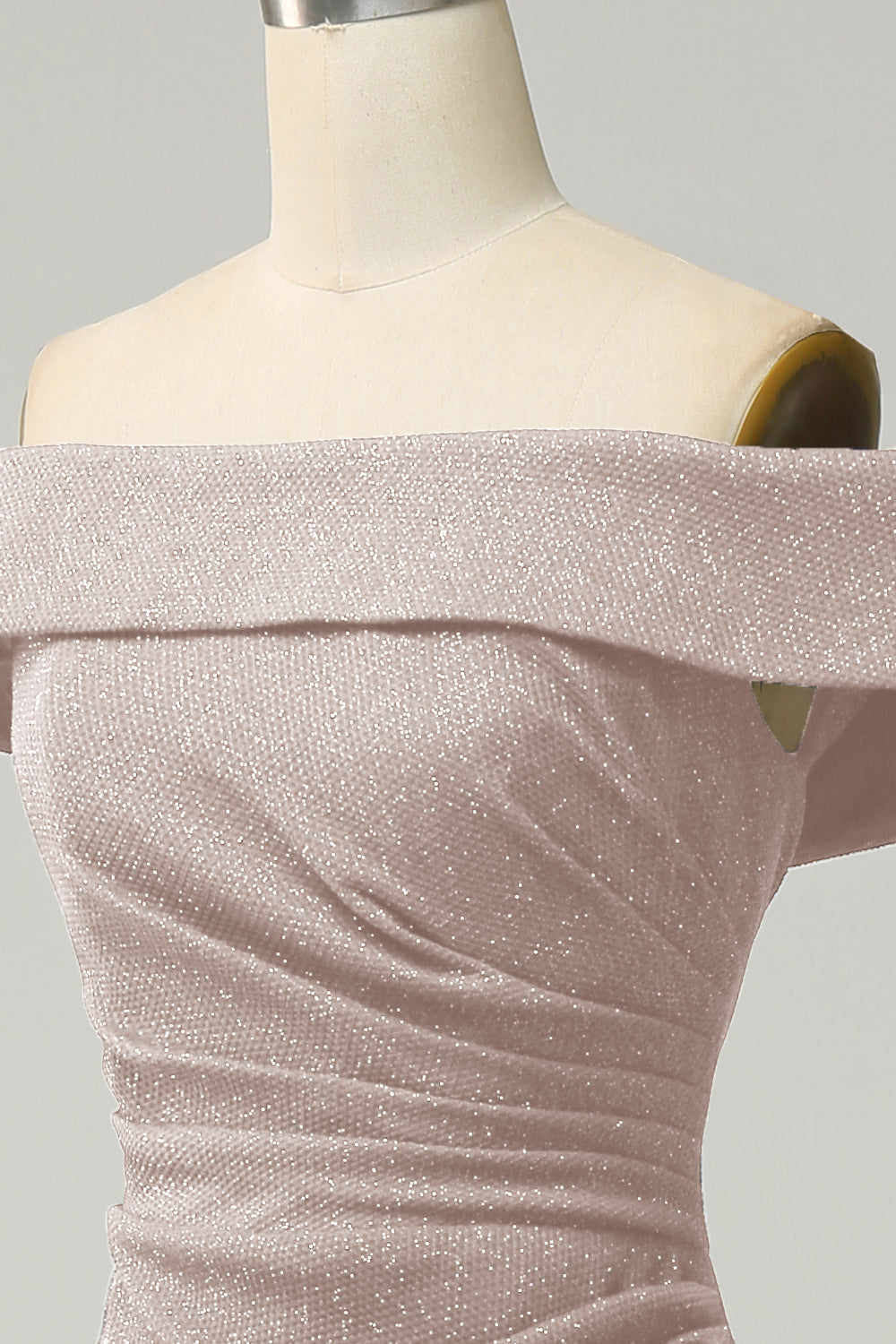 Navy Off The Shoulder Sparkly Slire Long Bridesmaid Dress