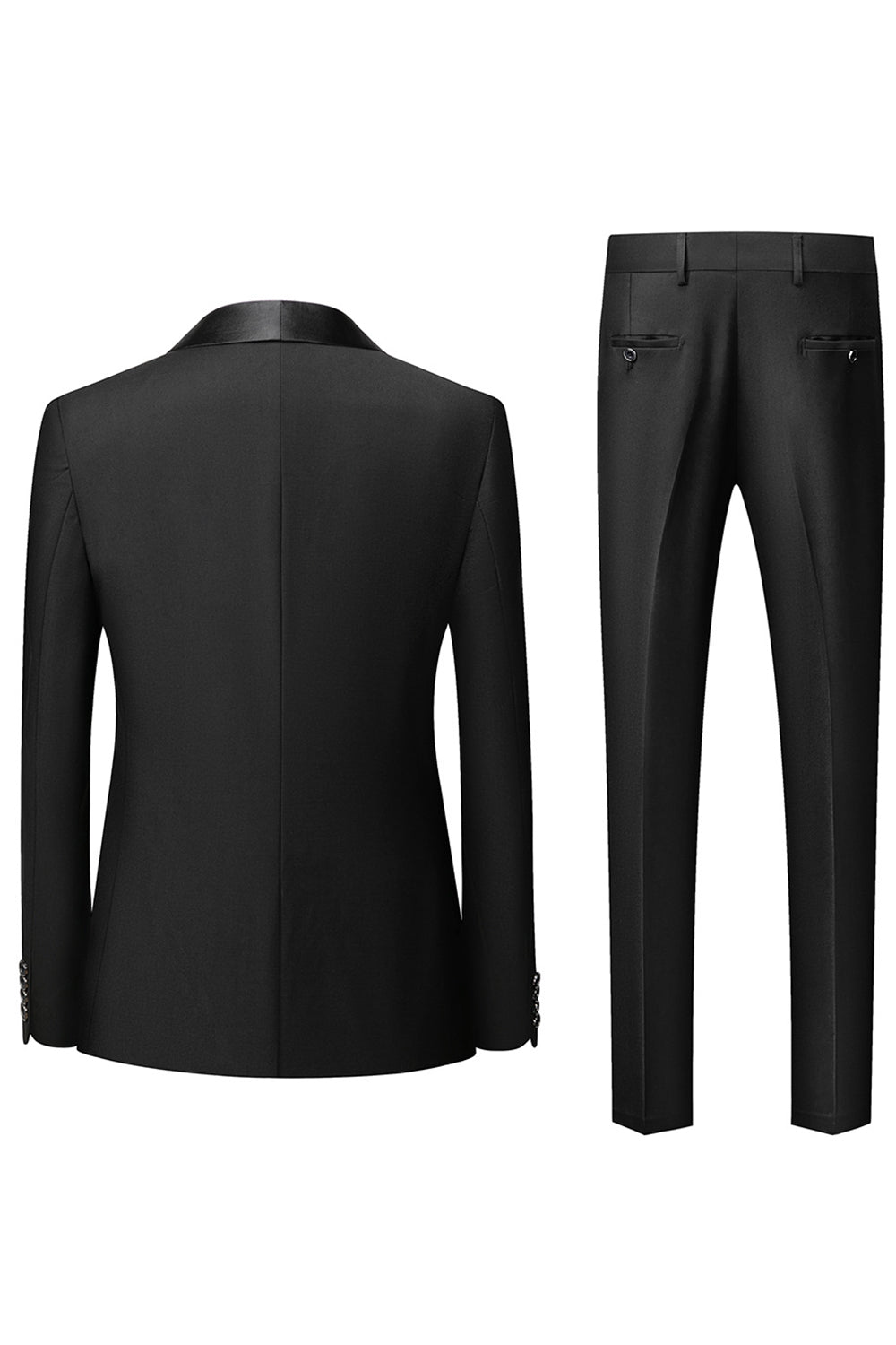 Svart sjal jakkeslag 3-delt Slim Fit herredresser