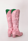 Dusty Rose brodert Mid Calf Cowgirl Boho støvler