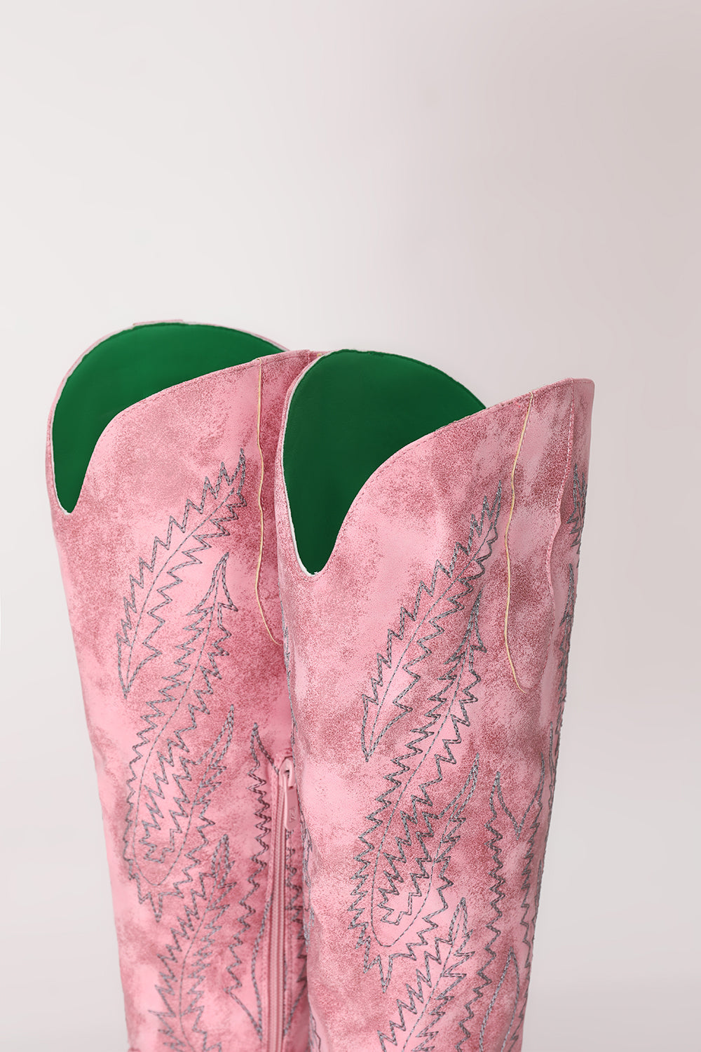 Dusty Rose brodert Mid Calf Cowgirl Boho støvler