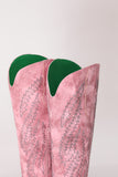 Dusty Rose brodert Mid Calf Cowgirl Boho støvler