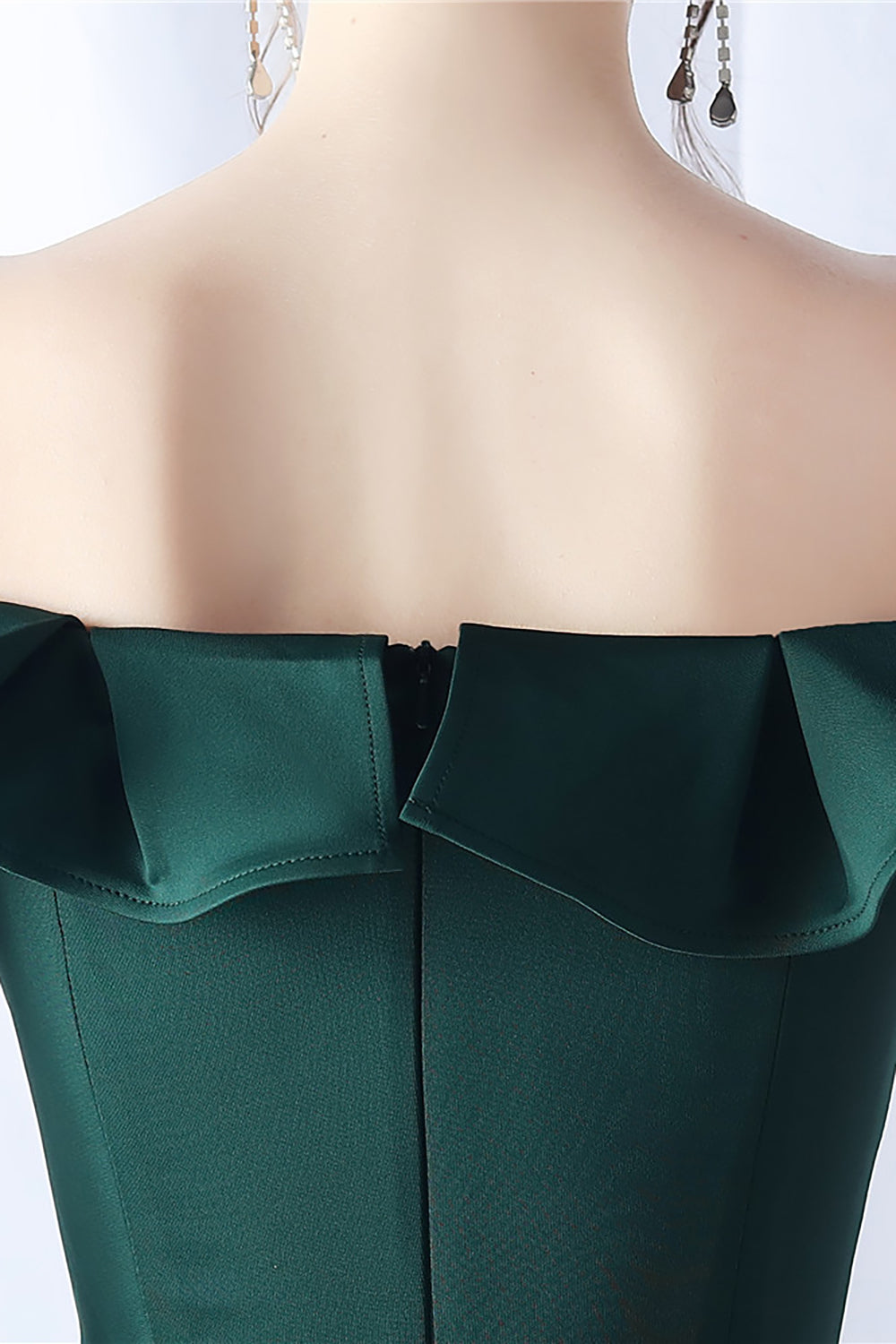 Burgund havfrue av skulderen Lang formell kjole med volanger