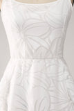 Hvit A-Line Spaghetti stropper Kort Graduation Dress