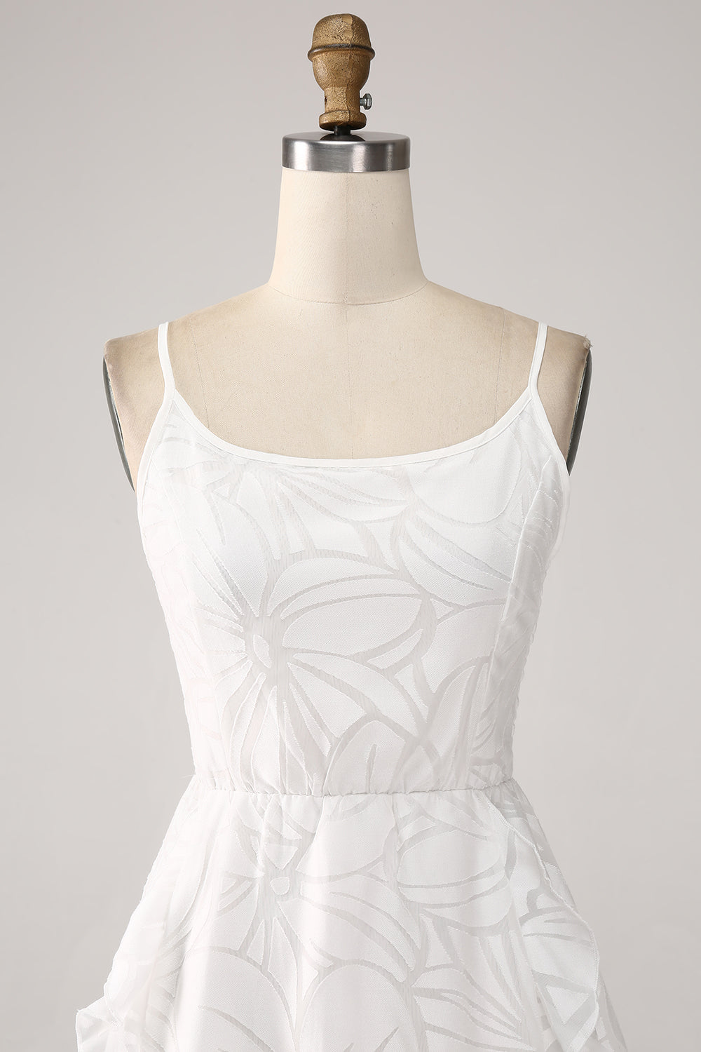 Hvit A-Line Spaghetti stropper Kort Graduation Dress