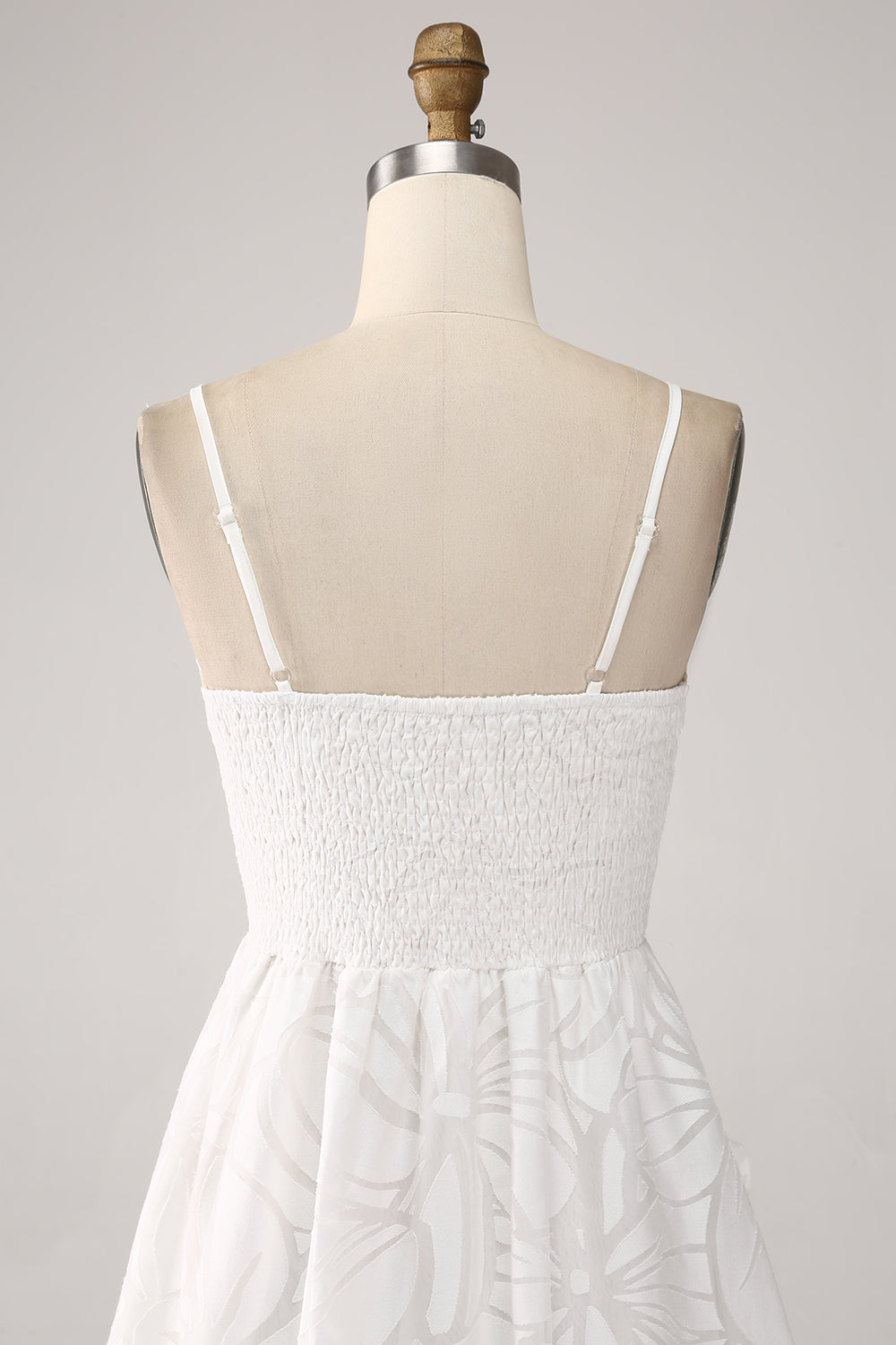 Hvit A-Line Spaghetti stropper Kort Graduation Dress